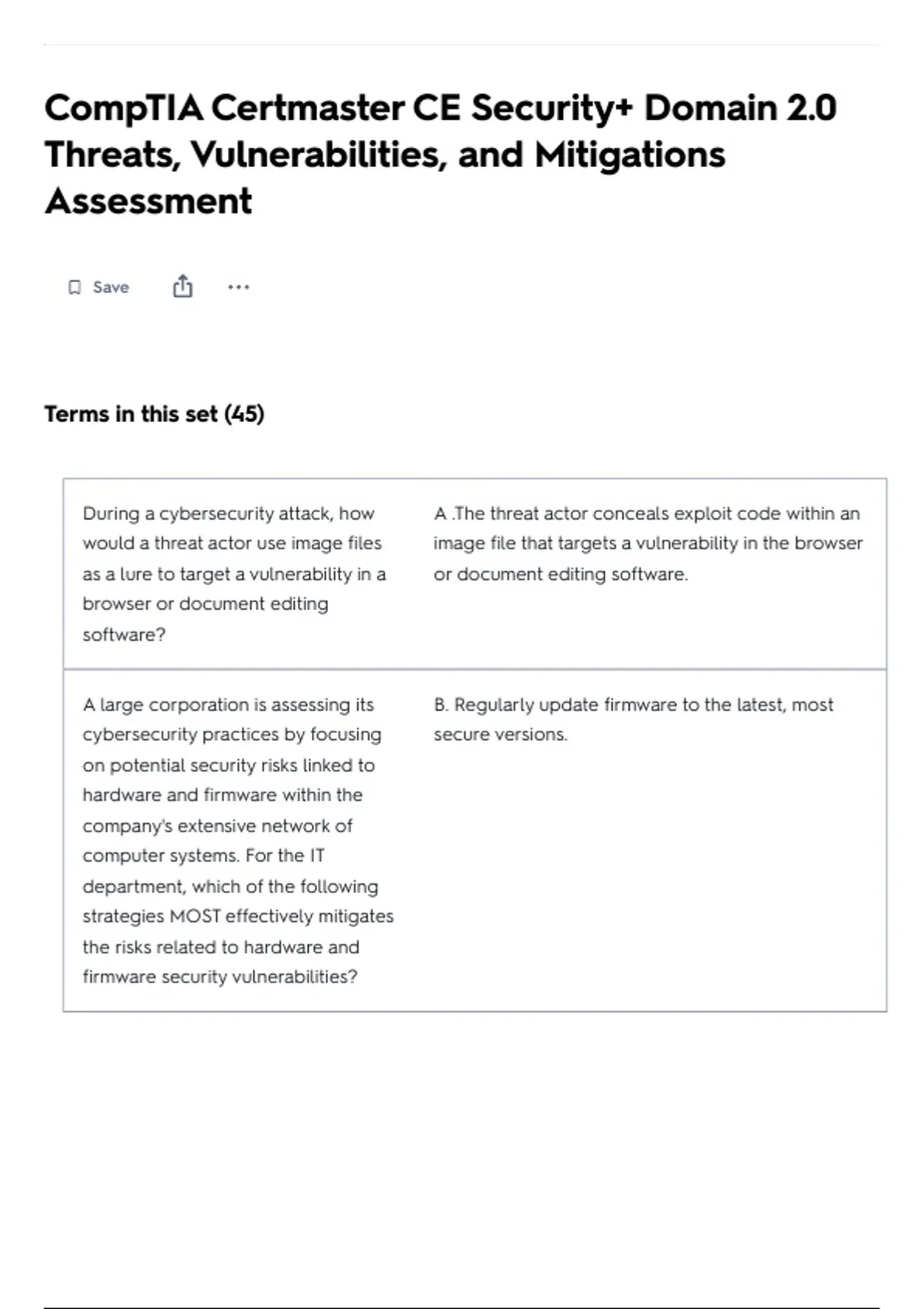 CompTIA CertMaster CE Security Plus Domain 2.0 Threats Vulnerabilities ...