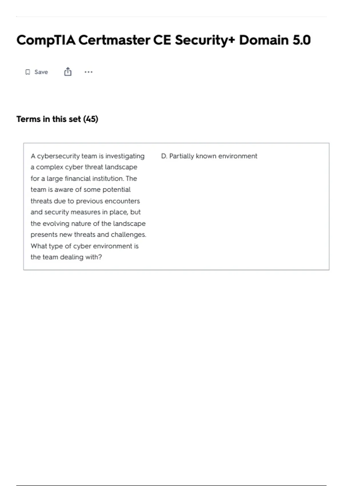 CompTIA CertMaster CE Security Plus Domain 5.0 Latest Exam with Real ...