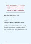 NR 567&sol; NR567 FINAL Exam &lpar;Latest 2026&sol;  2027&rpar;  Advanced Pharmacology for the  AGACNP &vert; Q&sol;A &vert; Grade A &vert; Chamberlain