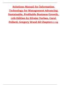 Solutions Manual for Information Technology for Management&colon; Advancing Sustainable&comma; Profitable Business Growth&comma; 11th Edition by Efraim Turban&comma; Carol Pollard & Gregory Wood &vert; Chapters 1&ndash;14 Complete &vert; Step-by-Step Solutions&comma; MIS & IT Management Exam Prep &vert; A