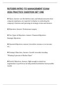 RUTGERS INTRO TO MANAGEMENT EXAM 2026 PRACTICE QUESTION SET ONE