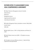 RUTGERS INTRO TO MANAGEMENT EXAM 2026 COMPREHENSIVE ASSESSMENT