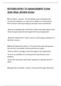 RUTGERS INTRO TO MANAGEMENT EXAM 2026 FINAL REVIEW EXAM