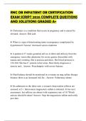 RNC OB INPATIENT OB CERTIFICATION EXAM SCRIPT 2026 COMPLETE QUESTIONS AND SOLUTIONS GRADED A&plus;