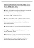 RHODE ISLAND JOURNEYMAN PLUMBER EXAM FINAL PAPER 2026 EXAM