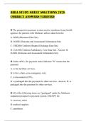 RHIA STUDY SHEET SOLUTIONS 2026 CORRECT ANSWERS VERIFIED