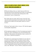 RHIA EXAMINATION PREP SHEET 2026 FULLY SOLVED GRADED A&plus;