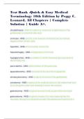 Test Bank &ndash; Quick & Easy Medical Terminology 10th Edition by Peggy C&period; Leonard &vert; All Chapters Questions & Answers PDF
