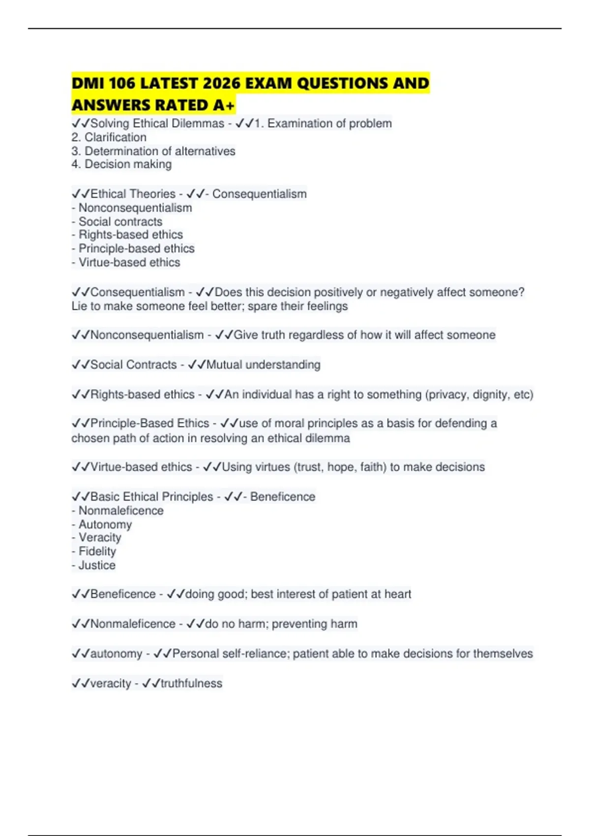 DMI 106 LATEST 2026 EXAM QUESTIONS AND ANSWERS RATED A.pdf - DMI Pro ...
