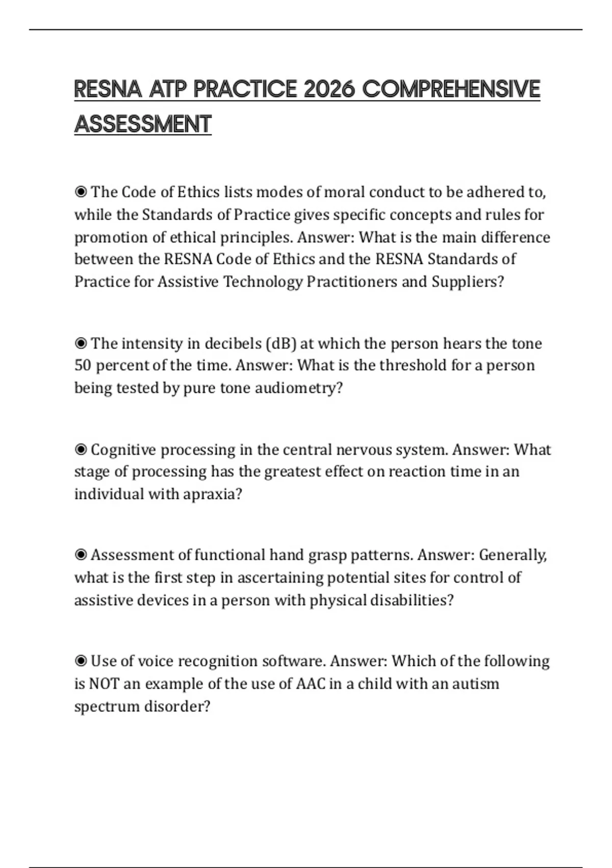 Resna Paper RESNA ATP PRACTICE 2026 COMPREHENSIVE ASSESSMENT - RESNA REHABILITATION ...
