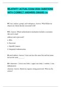 RELATIVITY ACTUAL EXAM 2026 QUESTIONS WITH CORRECT ANSWERS GRADED A&plus;