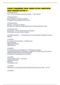FLIGHT PARAMEDIC FINAL EXAM ACTUAL QUESTIONS AND ANSWERS RATED A&plus;