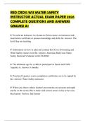 RED CROSS WSI WATER SAFETY INSTRUCTOR ACTUAL EXAM PAPER 2026 COMPLETE QUESTIONS AND ANSWERS GRADED A&plus;