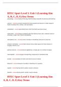 BTEC Sport Level 3 Unit 1 &lpar;Learning Aim A&comma; B&comma; C&comma; D&comma; E&rpar; Key Terms