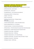 VETERINARY ASSISTANT UPDATED EXAM SCRIPT QUESTIONS AND ANSWERS GRADED A&plus;