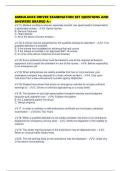 AMBULANCE DRIVER EXAMINATION SET QUESTIONS AND ANSWERS GRADED A&plus;