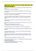 AMBULANCE DRIVER CA PRACTICE EXAM QUESTIONS AND ANSWERS GRADED A&plus;