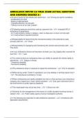 AMBULANCE DRIVER CA FINAL EXAM ACTUAL QUESTIONS AND ANSWERS GRADED A&plus;