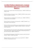 Certified Medical Administrative Assistant Test Questions with Correct Answers 2026 Rated A&plus;