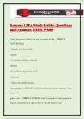 Kansas CMA Study Guide Questions and Answers 100&percnt; PASS