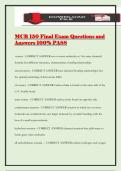 MCB 150 Final Exam Questions and Answers 100&percnt; PASS