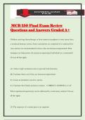 MCB 150 Final Exam Review Questions and Answers Graded A&plus;