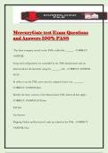 MercuryGate test Exam Questions and Answers 100&percnt; PASS
