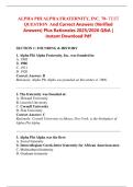 ALPHA PHI ALPHA FRATERNITY&comma; INC&period; 70- TEST  QUESTION  And Correct Answers &lpar;Verified Answers&rpar; Plus Rationales 2025&sol;2026 Q&A &vert; Instant Download Pdf