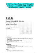 OCR A Level Psychology H567&sol;03 Applied   psychology Latest UPDATED ACTUAL  Questions and CORRECT Answers