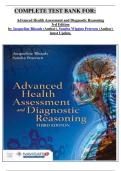 COMPLETE TEST BANK FOR&colon;  Advanced Health Assessment and Diagnostic Reasoning 3rd Edition by Jacqueline Rhoads &lpar;Author&rpar;&comma; Sandra Wiggins Petersen &lpar;Author&rpar; latest Update&period;
