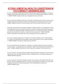 ATI RN 3&period;0 Mental Health 1 Study Guide 2025&colon; Exam Questions & Verified Answers