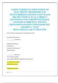 AAERT &lpar;AMERICAN ASSOCIATION OF  ELECTRONIC REPORTERS AND  TRANSCRIBERS&rpar; CERTIFICATION EXAM  2026&sol;2027 WITH ACTUAL CORRECT  QUESTIONS AND VERIFIED DETAILED  ANSWERS &vert;CURRENTLY TESTING  QUESTIONS AND SOLUTIONS&vert;ALREADY  GRADED A&plus; &vert;JUST  RELEASED&excl;&excl;&vert;GUARANTEED