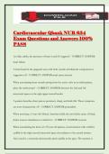 Cardiovascular Qbank NUR 634 Exam Questions and Answers 100&percnt; PASS