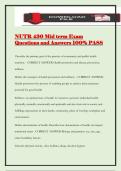 NUTR 430 Mid term Exam Questions and Answers 100&percnt; PASS