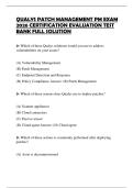 QUALYS PATCH MANAGEMENT PM EXAM 2026 CERTIFICATION EVALUATION TEST BANK FULL SOLUTION