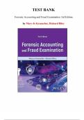 Forensic Accounting and Fraud Examination &ndash; 3rd Edition by Mary-Jo Kranacher &vert; Complete Test Bank &lpar;All Chapters&rpar;