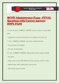 RCFE Administrator Exam - FINAL Questions with Correct Answers 100&percnt; PASS