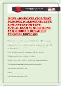 RCFE ADMINISTRATOR TEST 2026-2027 &lpar;CALIFORNIA RCFE ADMINSTRATOR TEST&rpar; ACTUAL EXAM 80 QUESTIONS AND CORRECT DETAILED ANSWERS 100&percnt;PASS