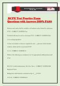 RCFE Test Practice Exam Questions with Answers 100&percnt; PASS