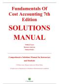 Complete Solutions Manual &mdash; Fundamentals of Cost Accounting&comma; 7th Edition &mdash; William M&period; Lanen &mdash; ISBN 9781264927289 &mdash; &lpar;All Chapters Covered 1&ndash;18&comma; Solutions Included&rpar;