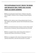 PSYCHOPHARMACOLOGY DRUGS THE BRAIN AND BEHAVIOR FINAL PAPER 2026 SOLVED ITEMS ACCURATE MARKING