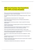 NBE Arts Practice Test Questions with 100&percnt; Correct Answers 
