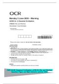 OCR GCSE Classical Civilisation &lpar;J199&sol;23&rpar; War and Warfare Question Paper and Mark Scheme summer 2025