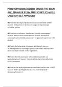 PSYCHOPHARMACOLOGY DRUGS THE BRAIN AND BEHAVIOR EXAM PREP SCRIPT 2026 FULL QUESTION SET APPROVED