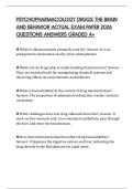 PSYCHOPHARMACOLOGY DRUGS THE BRAIN AND BEHAVIOR ACTUAL EXAM PAPER 2026 QUESTIONS ANSWERS GRADED A&plus;