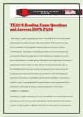 TEAS 6 Reading Exam Questions and Answers 100&percnt; PASS