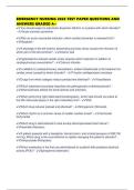 EMERGENCY NURSING 2026 TEST PAPER QUESTIONS AND ANSWERS GRADED A&plus;