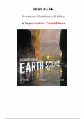 Foundations of Earth Science &ndash; 8th Edition by Frederick Lutgens & Edward Tarbuck &vert; Complete Test Bank &lpar;Chapters 1&ndash;16&rpar;