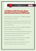 US History EOC Practice Exam Questions and Answers 100&percnt; pass