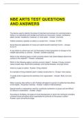 NBE ARTS TEST QUESTIONS AND ANSWERS 